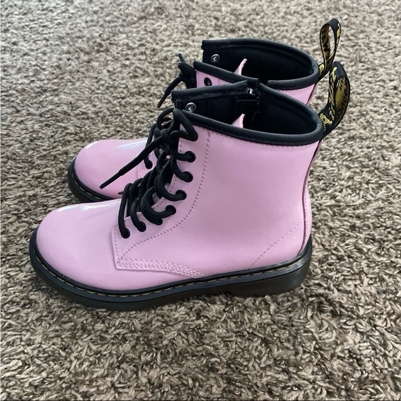 Dr Martens, shiny pink boots, kids size 2 - Picture 2 of 8